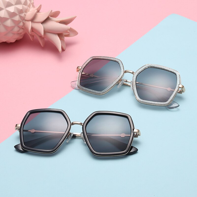 Métal noir rond enfants lunettes de soleil petite fille/garçon bébé enfant lunettes lunettes petit visage costume pour 2 ~ 10 ans