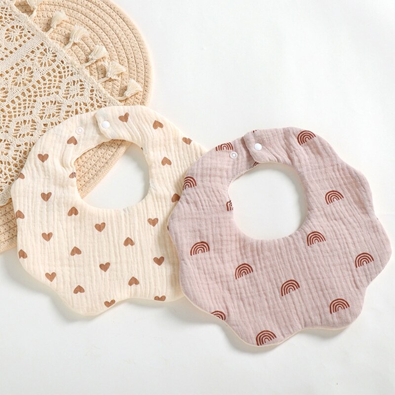 360 Graden Rotatie Burp Doek Baby Bloemvorm Voeden Bib Bandana Sjaal 6-Lagen Katoen Gaas Absorberende Speeksel Handdoek g99C