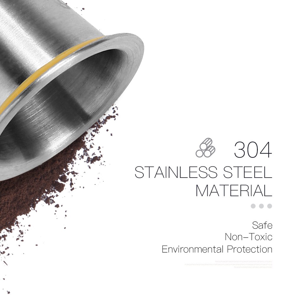 RECAPS Refillable Reusable Stainless Steel Refill Coffee Capsulas for Nespresso Machines Maker 1 Pod + 60 Seals