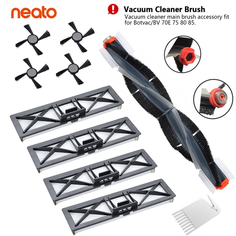 Combo Pinsel Klinge Pinsel Hepa-Filter Seite Pinsel Zubehör Ersatz Für Neato Botvac 70e 75 80 85 Staubsauger teile