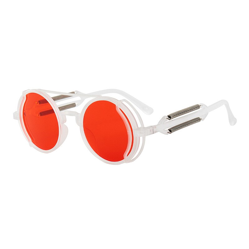 Mode Steampunk Stijl Zonnebril Retro Klassieke Ronde Frame Glazen Multi-color Lens Zon Brillen Gothic Punk Bril Unisex: G