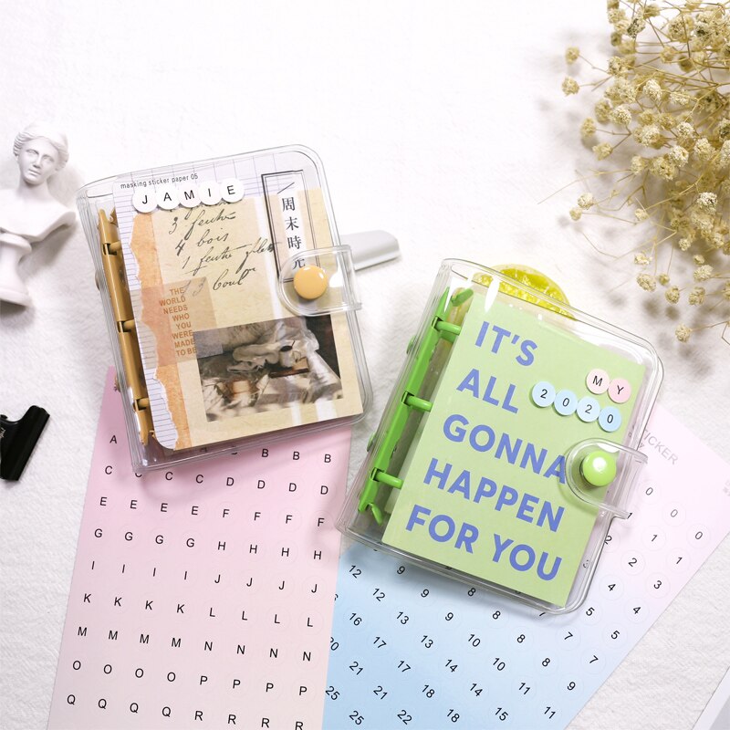 Mypretties 2 vellen kleurplaten met cijfers en letters, functionele stickers, plannerstickers, schemastickers, briefpapierstickers