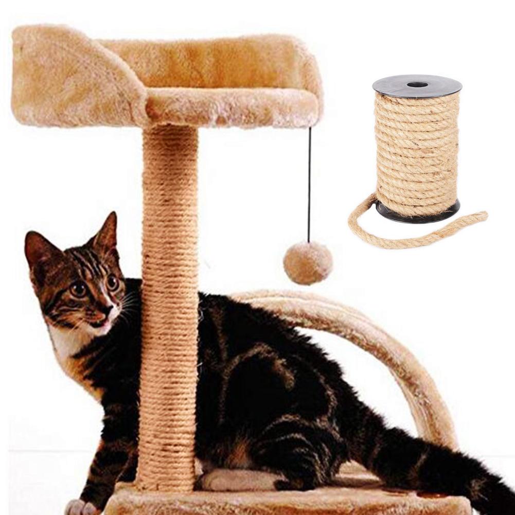 10M Natuurlijke Sisal Touw Voor Kat Klimrek Diy Handgemaakte 4-10Mm Jute Touw Lamp Decoratie Touw bureau Benen Binding Hennep Touwen