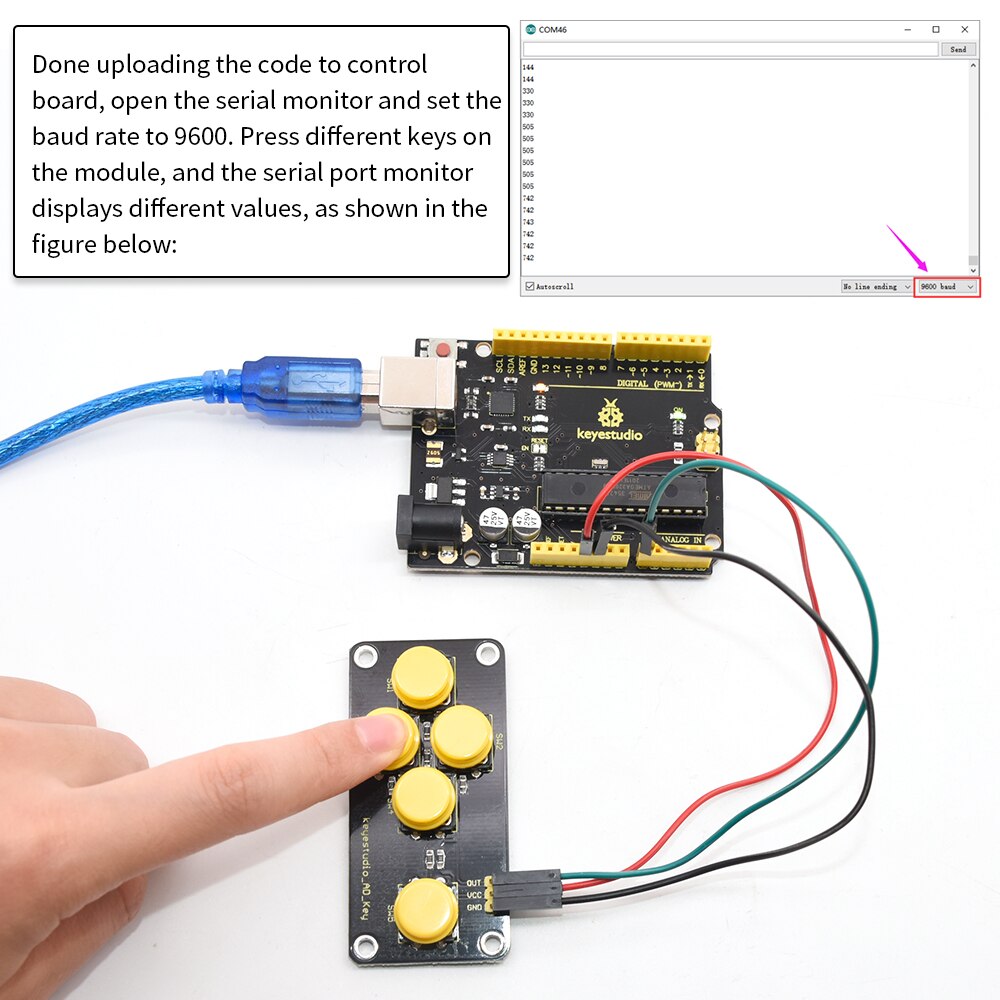 Módulo de botón de llave AD KeyStudio para Arduino