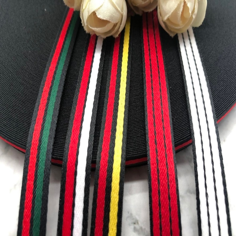 Groen rood geel polyester Singels lint strepen Grosgrain Lint DIY Kleding accessoires handgemaakte naaien accessoires