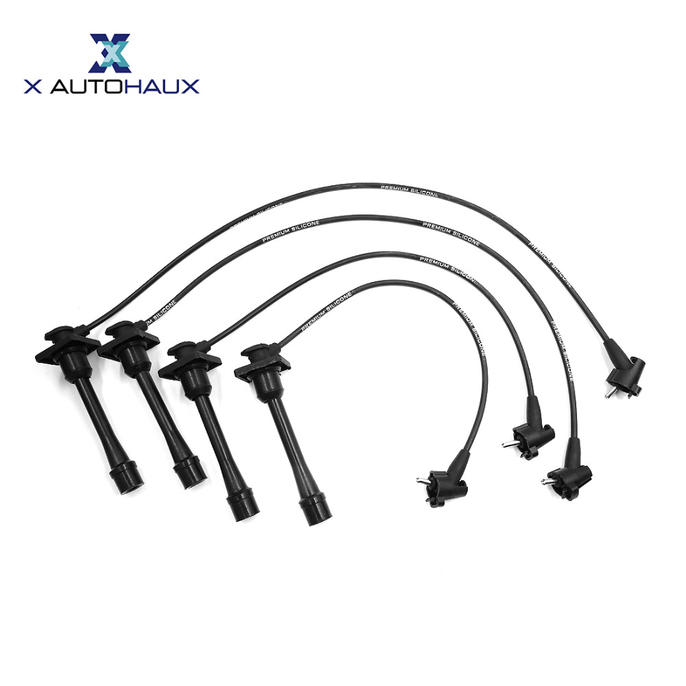 X AUTOHAUX Car Spark Plug Wires Set of 4, Ignition Wire for Toyota Celica Corolla Paseo 1993-1997 OE# 8128 TE41