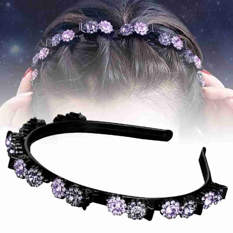 1 stücke Stirnband Strass Stirnband Frauen Haar Bands Band Krallen Clips Doppel Pony Frisur Haarnadel Haar Clip Zubehör