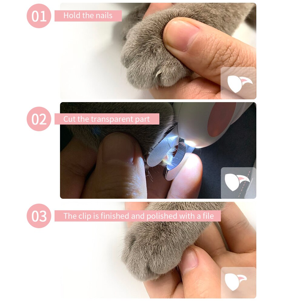 Pet Cat Dog Safety Nail Clipper With LED Lighting,Prevent Clipping The Nail Blood Vessels,Nail Grooming Cutter Trimmer