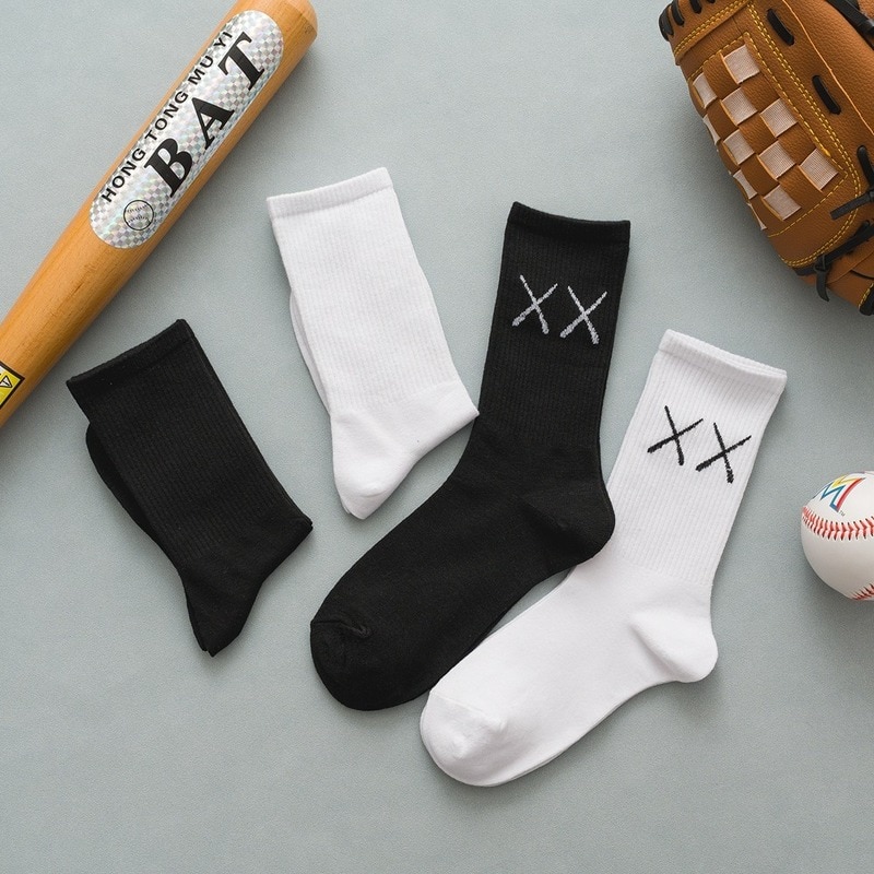 Harajuku Gelukkig Grappig Off Wit Mode Voor Mannen Sokken Hiphop Winter Katoenen Sok Standaard Casual Mens Fashions sokken