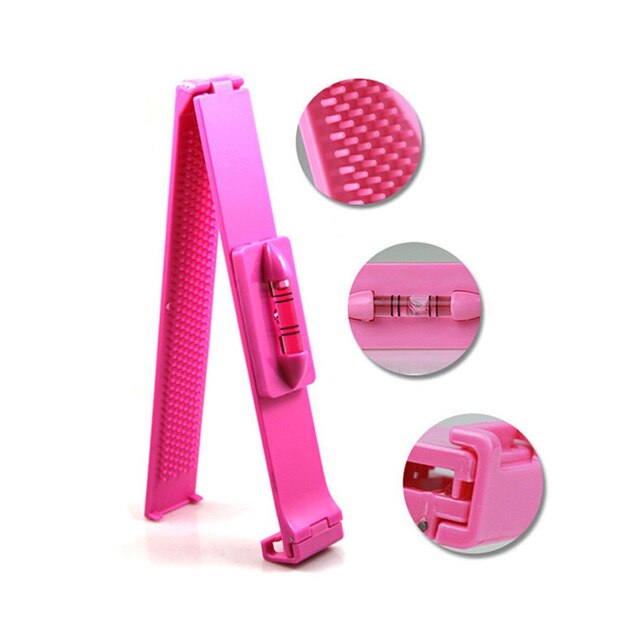 Frauen Haar Pony Clip Trimmer einstellen Kunststoff Ebene Instrument Herrscher DIY Haar Haarschneidemaschine Schneiden Schere Styling Werkzeuge Zubehör: Rosa