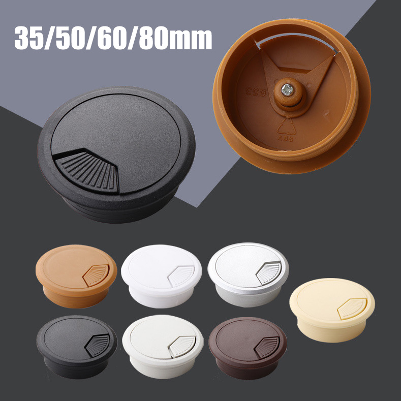 35/50/60/80mm PC Computer Desk ABS Plastic Grommet Table Cable Tidy Wire Hole Cover