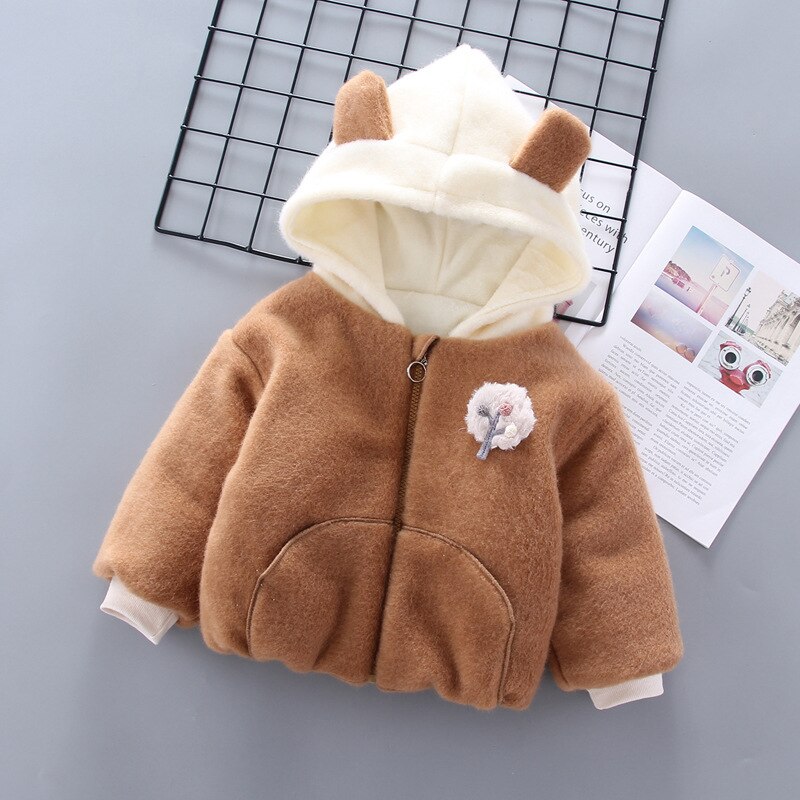 Peutermeisjes winterkleding kinderkleding warme kinderjas jongens dikke wollen trui met capuchon jongenskleding