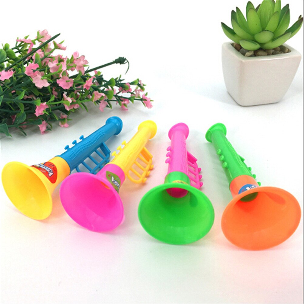 5 stuks plastic dubbele hoorn toeter trompet veelkleurige instrumenten muziek speelgoed 10*3.8cm