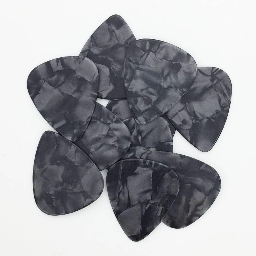 50 stuks 0.96mm Celluloid Plectrum Mediator voor Akoestische Elektrische-10 Kleuren Custom: 50pcs Black