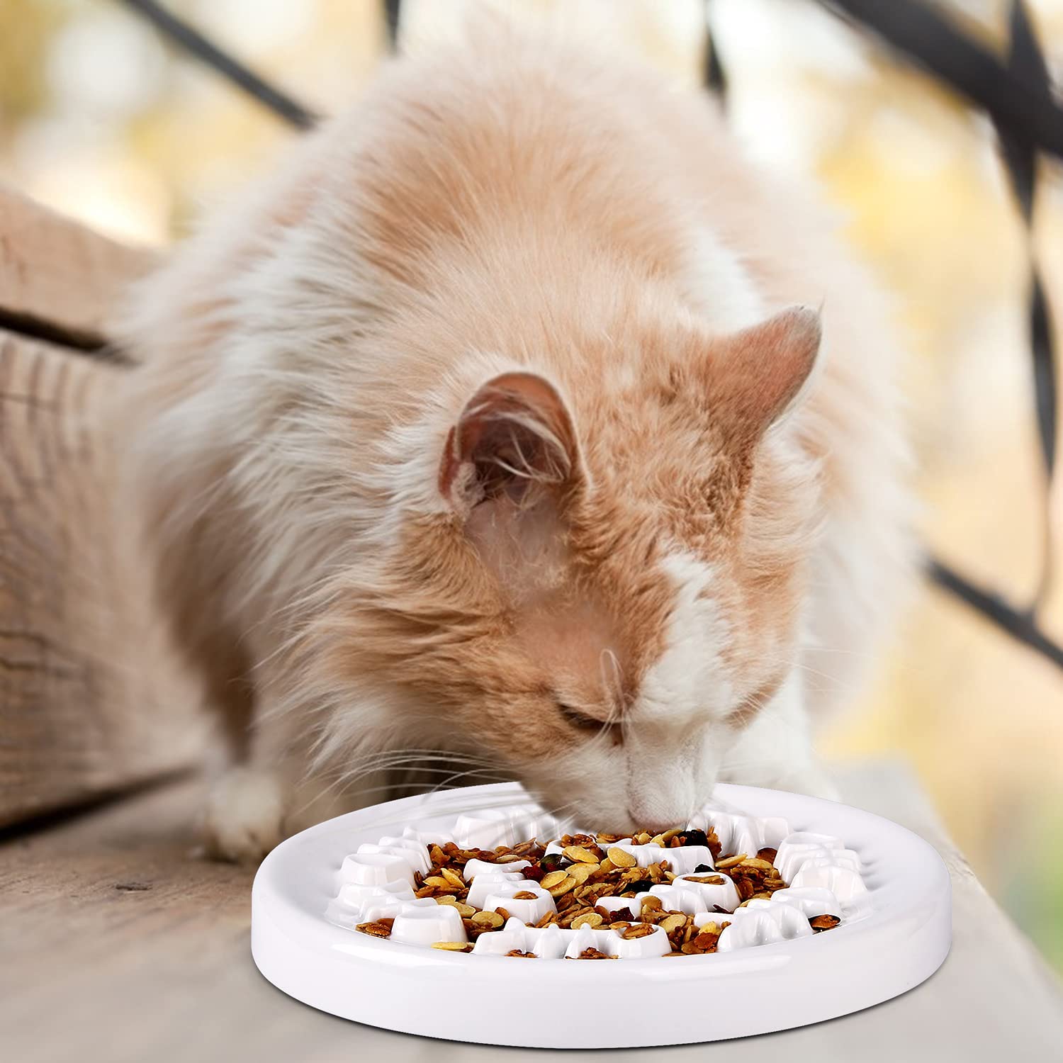 Comedero lento para gatos, tazón de alimentación lenta, rompecabezas de cerámica para gatos, diversión interactiva, Bloat para dejar de comer, cuencos para perros y Mascotas