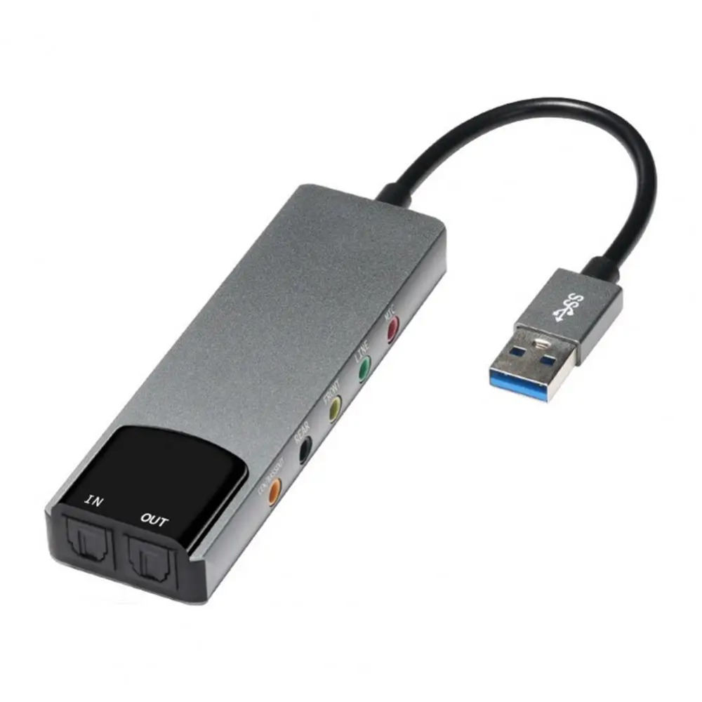 Usb Sound Card High Usb Fiber Optic Spdif Sound Card for Computer External Multifunction Support Ac-3 Dts-compatible 5.1