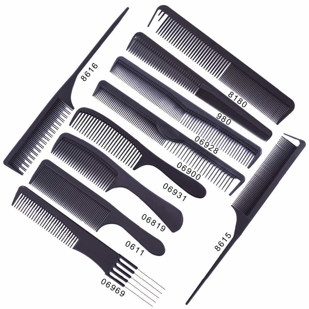 Schwarz Professionelle Kämme Friseur Neue Schwanz Kamm Zwei Kohlenstoff Anti Statische Kamm Haar Schneiden Kamm einstellen