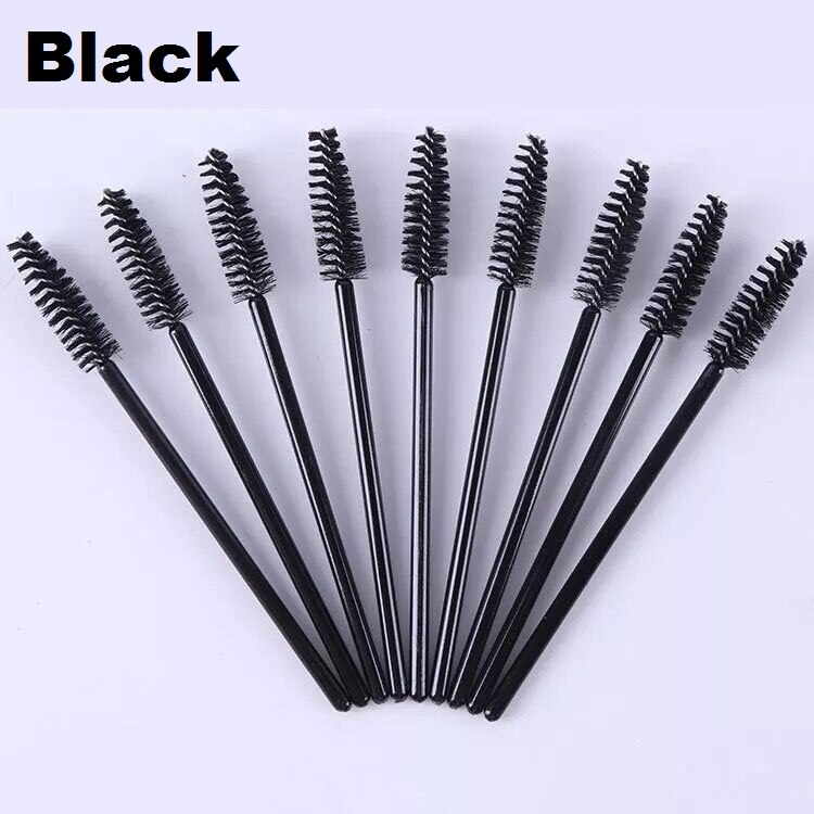 Uulzzor wegwerp wimpermascara borstels make-up kwast staafjes applicator make-up kits 7 kleuren: Zwart
