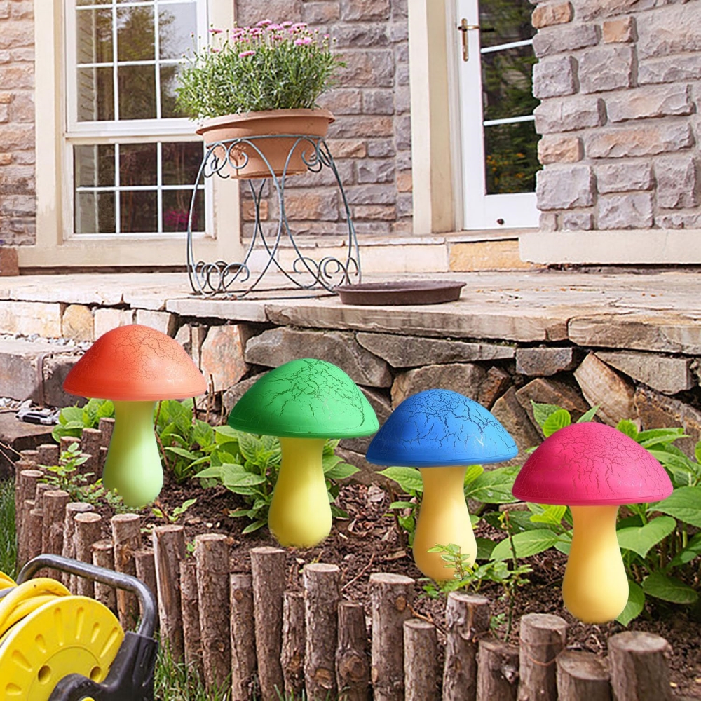Lampe solaire en forme de champignon, imperméable, 8 têtes, luminaire décoratif d'extérieur, idéal pour un jardin, une cour, un sentier, une cour ou une cour, une pâques, une Halloween ou une noël