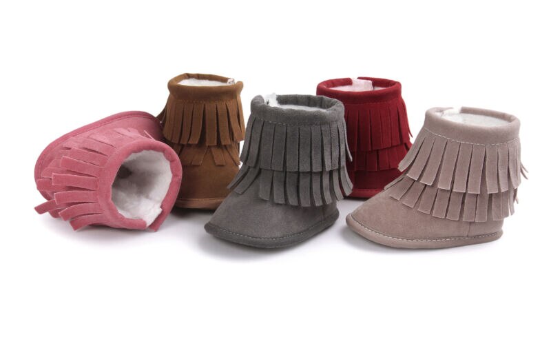Criança Borla Botas de inverno Do Bebê Das Meninas do Menino Quente Botas de Neve Infantil Nebworn Bebê Suave Sole Berço Sapatos de Algodão