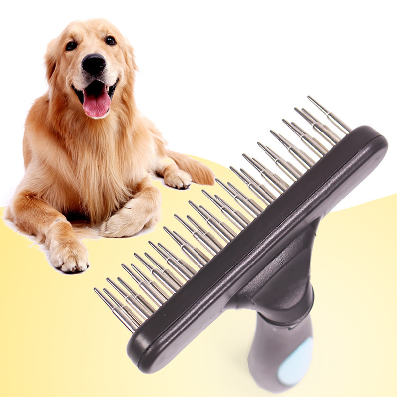 Râteau pour chien, brosse démêlante, peigne, râteau sous-poil pour chiens et chats, poils courts et longs, brosses pour animaux de compagnie, perte avec épingles à Double rangée