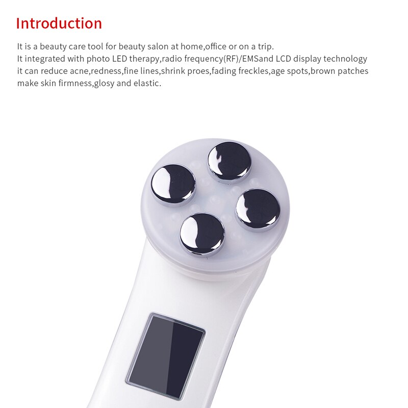 Mesoterapia facial eletroporação rf radiofrequência led fóton face lift rugas remoção cuidados com a pele massageador facial