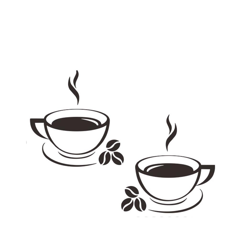 Wandaufkleber 'Have A Good Day' Mit Kaffee-Tassen-Motiv – Schwarz, Vinyl, 30x44 Cm