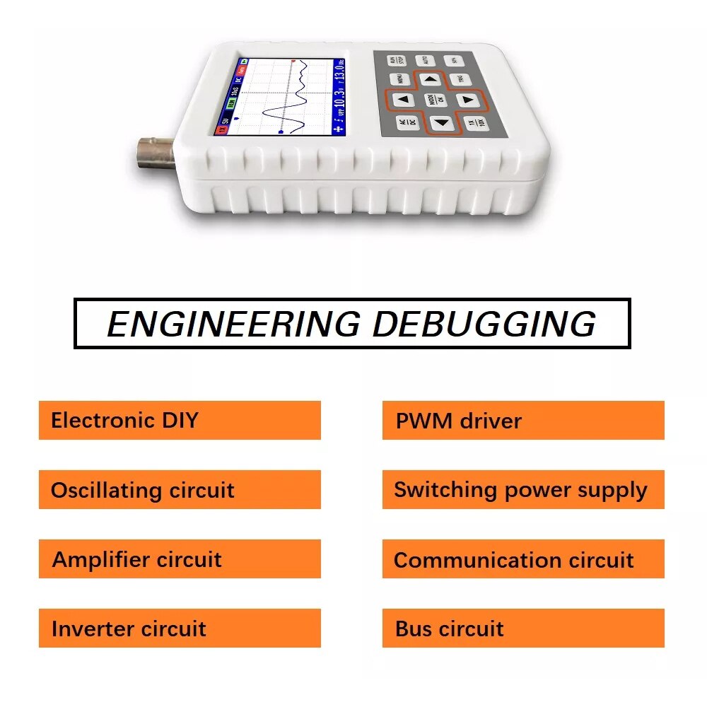 KKmoon Digital Oscilloscope Mini Portable Digital Oscilloscope 5M Bandwidth 20MSps Sampling Rate with P6100 Oscilloscope Probe