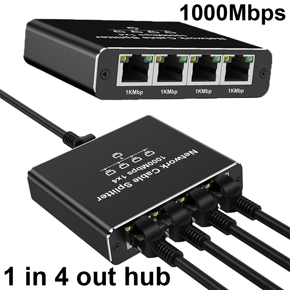 MZX 1-w-4-wyjściowy 1000M gigabitowy koncentrator sieciowy Przełącznik RJ45 Ethernet rozdzielacz Złącze 1000Mbps adapter PC Komputer Kot 6 7 8 Kabel