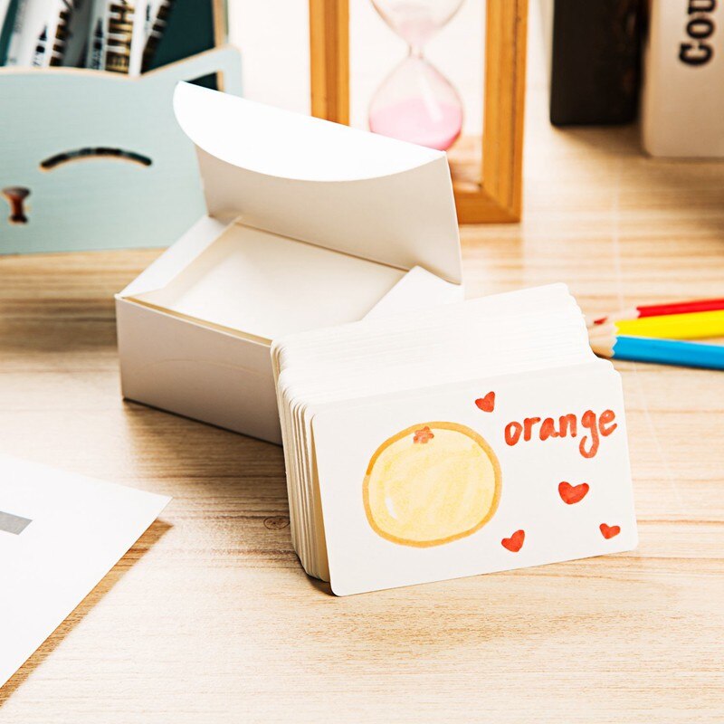 Tomt hvidt pap papir beskedkort visitkort word card diy tag kort omkring 100 stk. (hvidt)