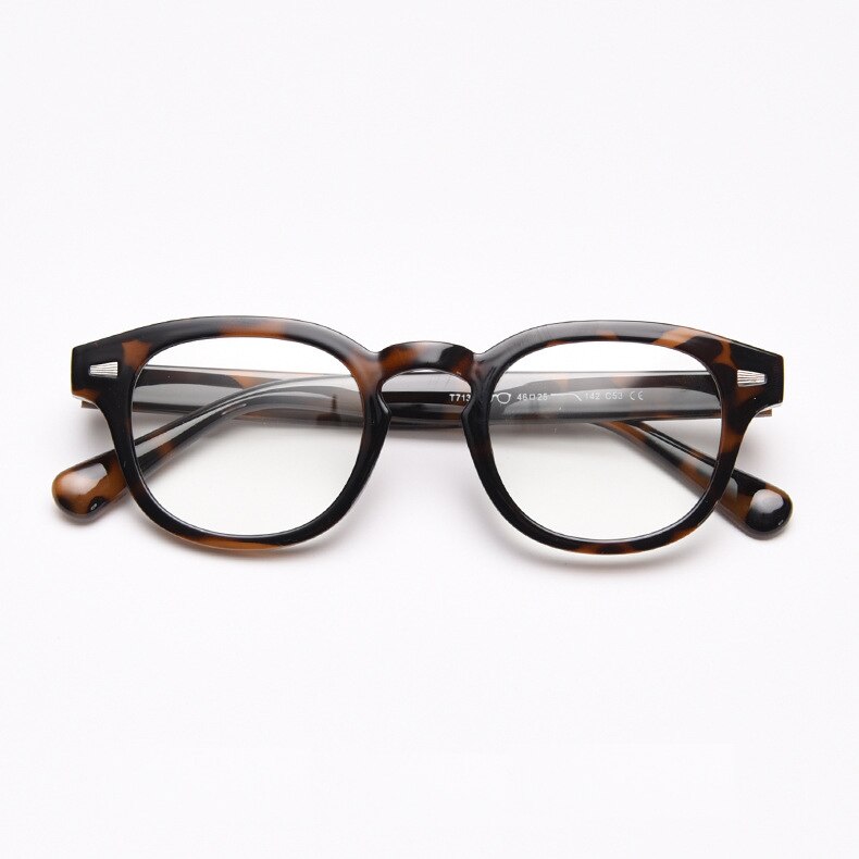 Lunettes Johnny Depp anti-lumière bleue pour homme et femme, verres optiques ronds et transparents pour ordinateur, de TR90 rétro: C9