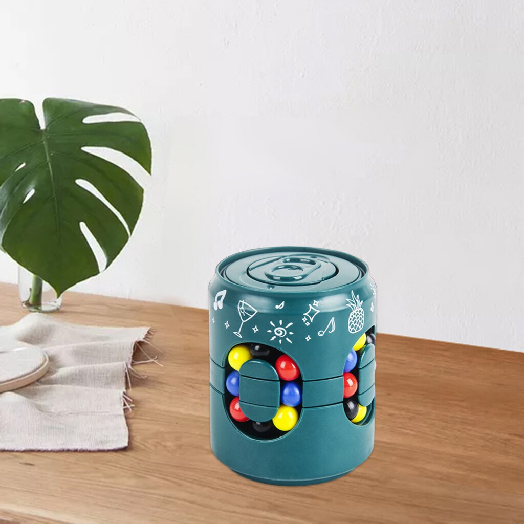 Speed Cube Bean Gyro Spinning Tops Toy Anti-anxiety Stress Relieve Decompression Fidget Educational Toys: Dark Green