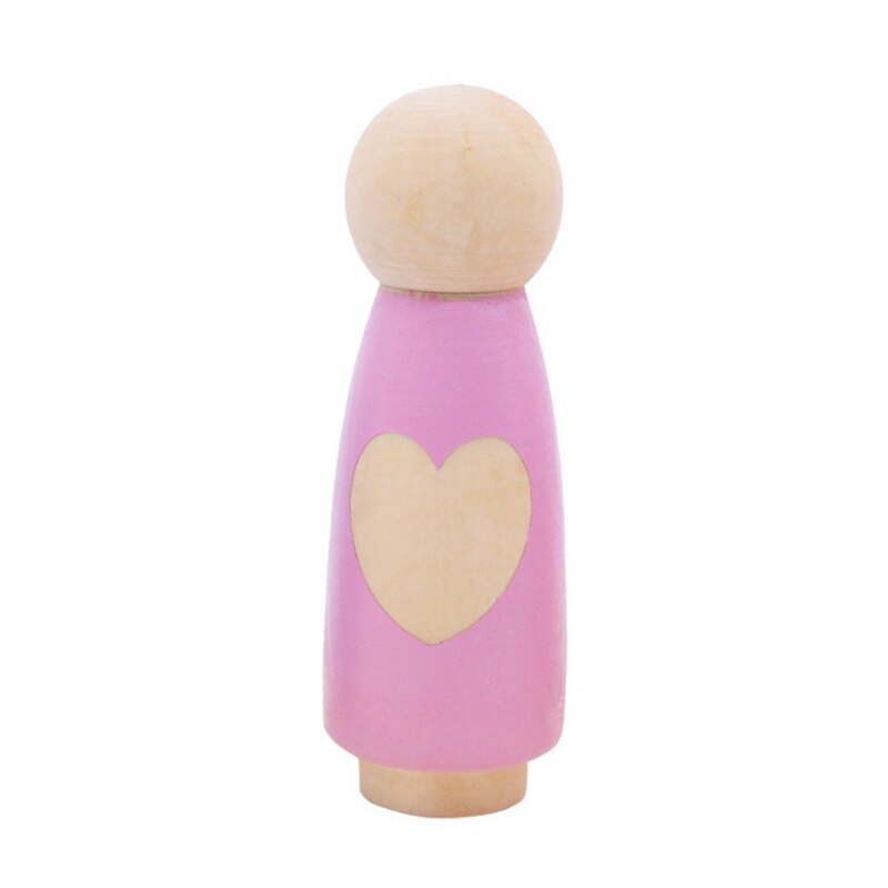 1 set bemalte holzpuppen, beliebtes zakka-puppen-dekorationsset für zuhause, foto-requisiten, tischdekoration: Pflaume