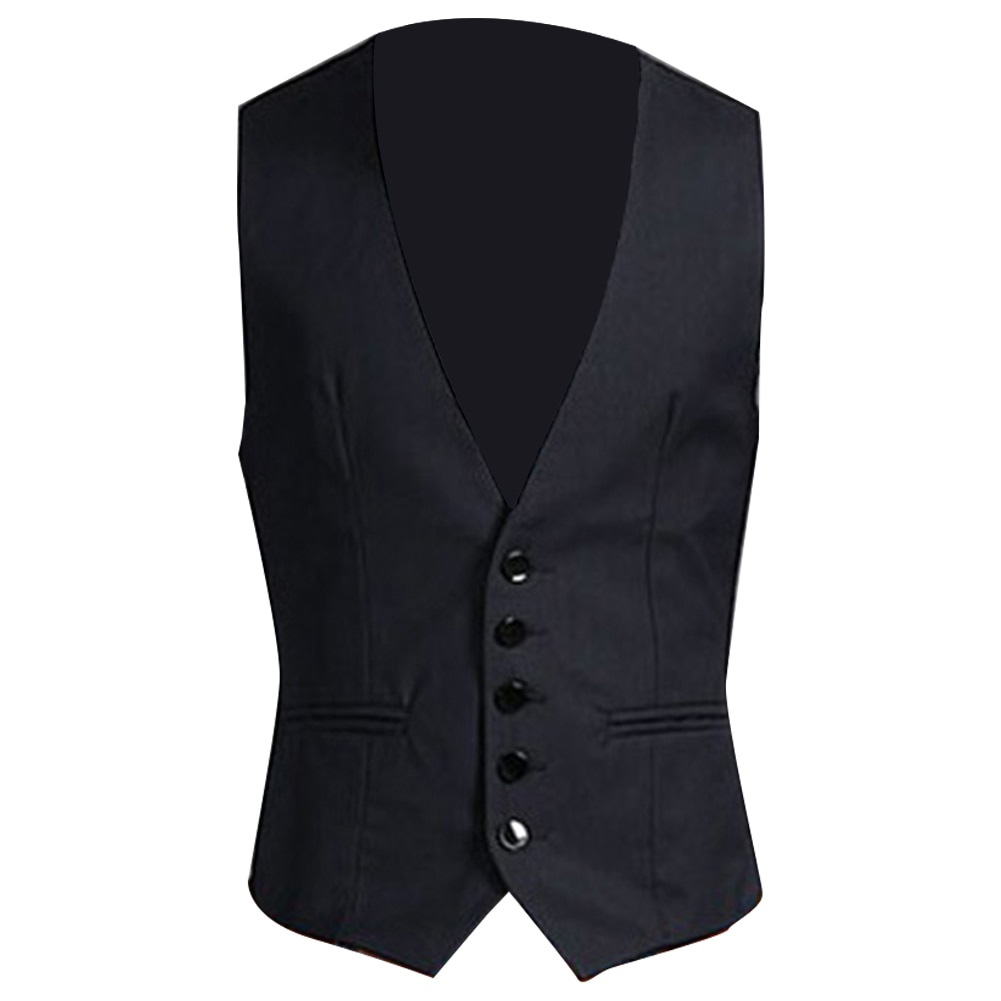 Herrevester for slims fit herre dress vest herre vest gilet homme uformell ermeløs formell business jakke vester
