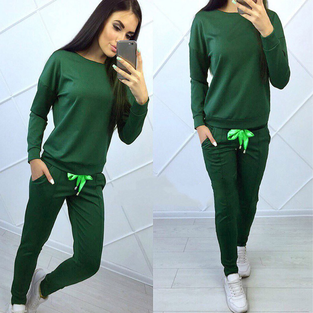 Conjunto deportivo sólido de manga larga de otoño para mujer, mallas deportivas azules para gimnasio, ropa deportiva sin costuras, conjunto de Tops y pantalones # g2