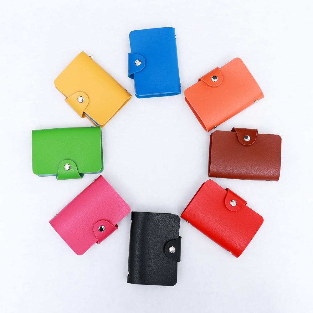 24 Cards Slots Credit Card Package Card Holder Visiting Card PU Leather Protector Cover Card Bag 8 Color