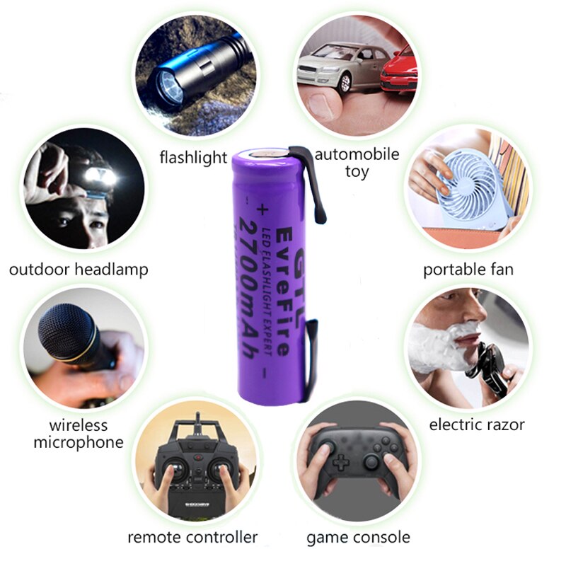 Nuova batteria al litio 14500 3.7V 2700mAh batterie ricaricabili saldatura foglio di nichel bateria per torcia LED torcia giocattolo