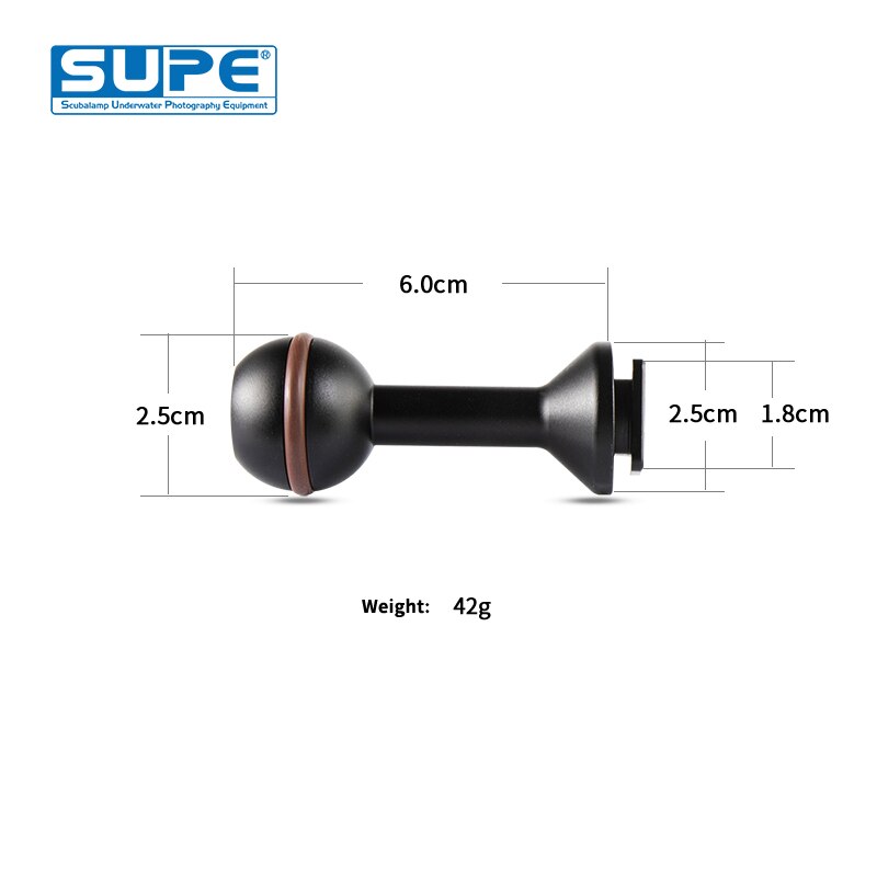 Scubalamp Duiken Shell Koud Shoe Adapter Bal Adapter Mount Base Connector Gopro Tg6 5 Camera Behuizing Onderwater Fotografie