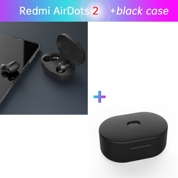 Xiaomi Redmi AirDots 2 Sinistra = Destra TWS Vero Stereo Senza Fili Bluetooth Auricolare Auricolare BT5 Vero Stereo Senza Fili Auto Link: S add black case