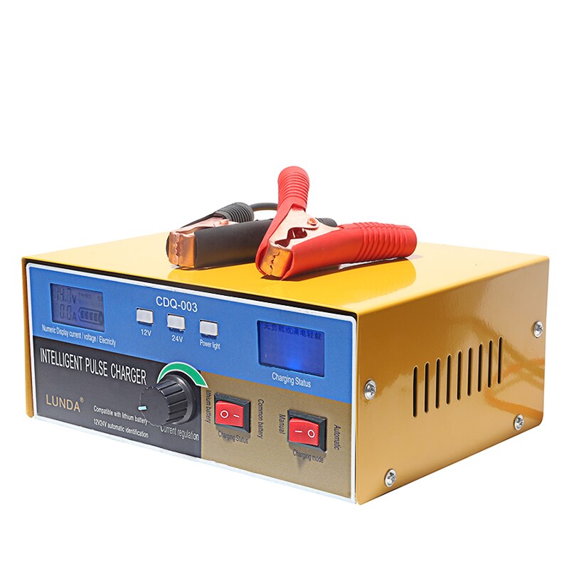 12V/24V 20A/15A 400W 6AH-400AH Smart Pulse Repair Battery Charger and Maintainer Lithium/Lead-Acid Battery for Car Motorcycle