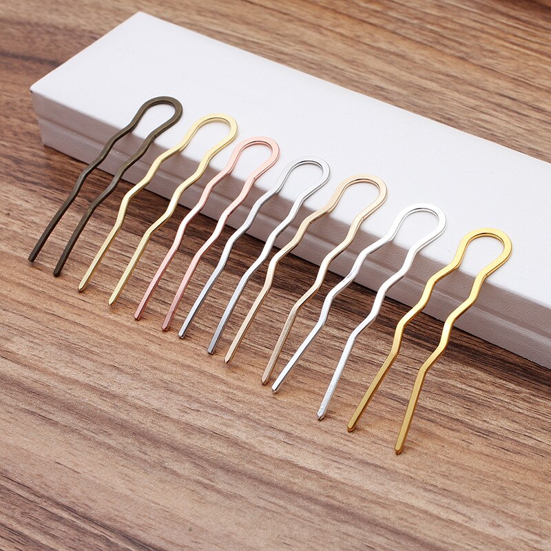 10pcs Hair Sticks - 70mm Copper Hair Pins - Handmade Plant Ornaments - Bridal Hair Accessories for Women
