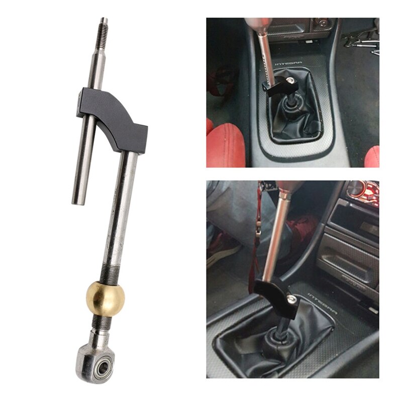 Stainless Steel Short Shifter Adjustable Height Dual Bend for Honda Ciciv CRX Del Sol Acura Integra B&D Series Engine