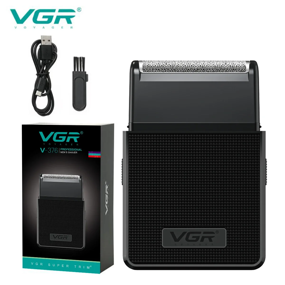 VGR Scheermes Professioneel Scheerapparaat Oplaadbaar Baardtrimmer Draagbaar Scheerapparaat Elektrisch Trimmer Reciprocating Scheerapparaat voor mannen V-376: Zilver