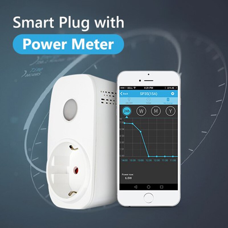 Broadlink SP3S Eu/Contros Slimme Draadloze Wifi Socket Voeding Plug 16A 3500 W Met Energie Meter Ios Android afstandsbediening