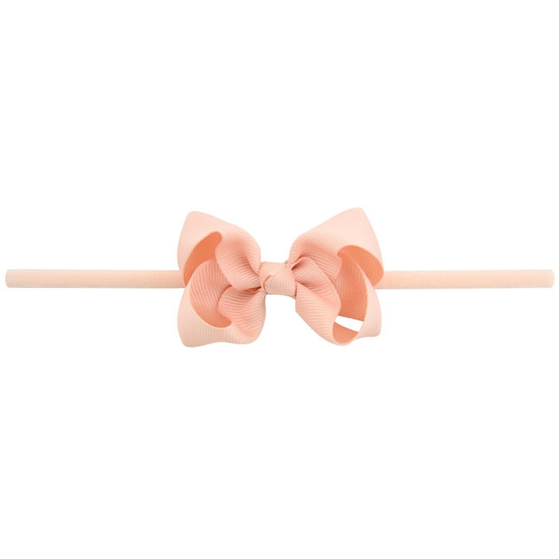 Baby Kids Kleine Leuke Hoofdband DIY boog-knoop Grosgrain Lint Boog Dunne Elastische Tulband Haarbanden Meisjes Hoofdbanden haar Accessoires: 08 Coral Pink