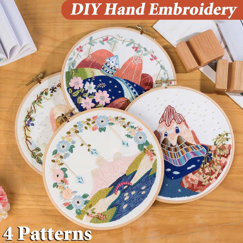Bricolage point de croix Kits artisanat à la main fournitures de couture paysage broderie tissu broderie cerceau couture ensemble pour les débutants