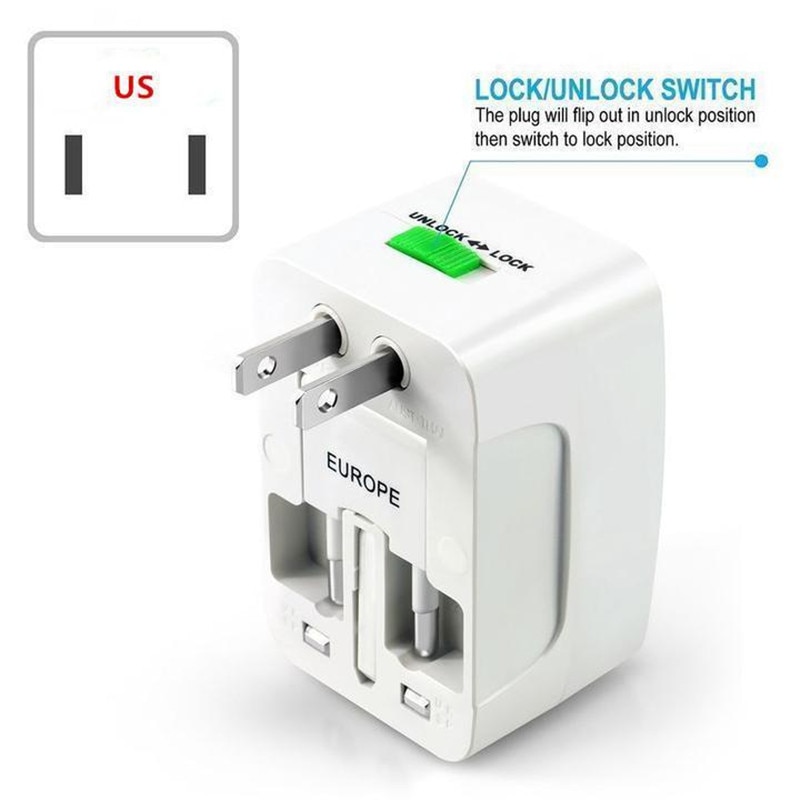 US AU NZ Europe & Universal AC Worldwide Travel Camping Adapter Outlet Converter Power Plug