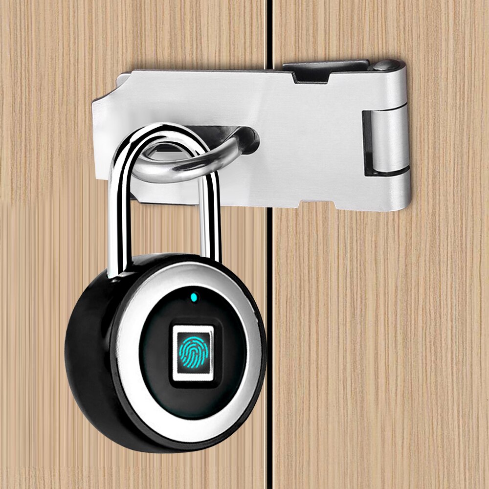 Smart Fingerprint door lock BT Padlock Unlocking by Fingerprint&APP Rechargeable Keyless 10 Fingerprints IP65 Waterproof