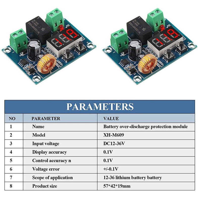 2 pezzi DC 12V-36V modulo di protezione della tensione protezione digitale a bassa tensione scollegare il modulo di protezione da scarica