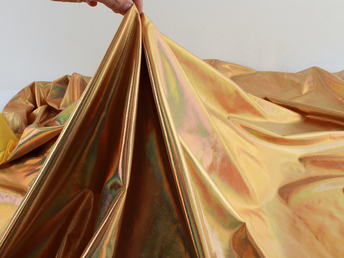 Holografische folie iriserende spandex stof, 2 -weg rekbaar voor doe-het-zelf podium leotard kostuum, 60 "breed per meter